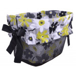 Vložka do košíka sivá s kvietkami